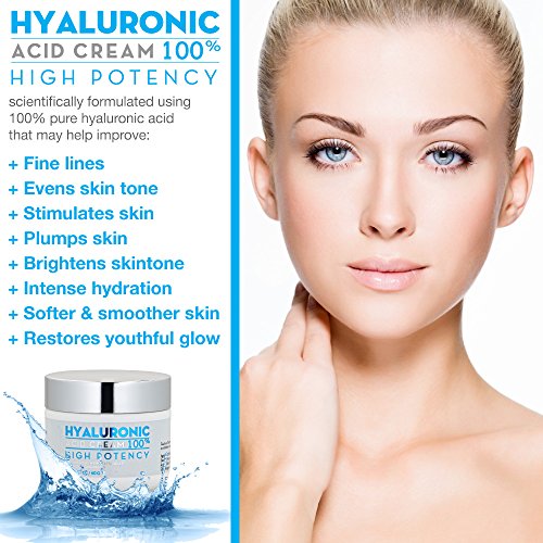 100% Hyaluronic Acid Cream Face W/Jojoba Oil & Apricot Oil | Professional Grade Intense Hydration Keeps Skin Looking Plump & Feeling Moisturized | Improves Appearance Of Skin Color & Tone #TOP1