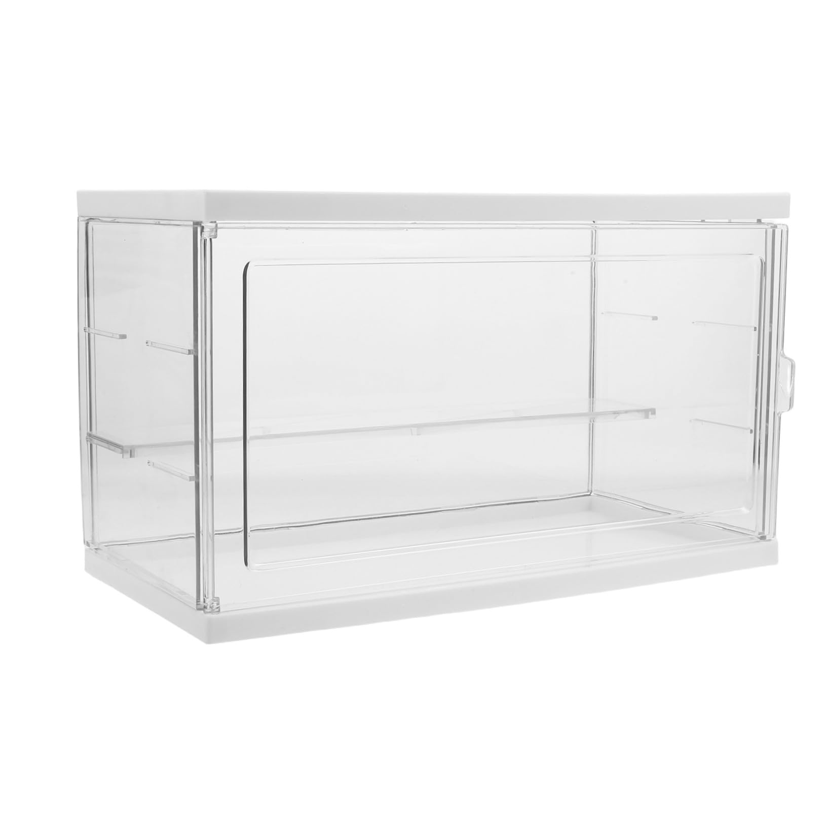 Vitrina de Acrílico para Figuras 2 Capas Ajustables, Caja de Color Claro
