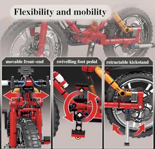 Image of Bike Building Blocks Set for Kids 8+ Years, 212 PCS Realistic Bicycle Model Construction Toy, STEM Educational DIY Building Block Toy for Boys & Girls