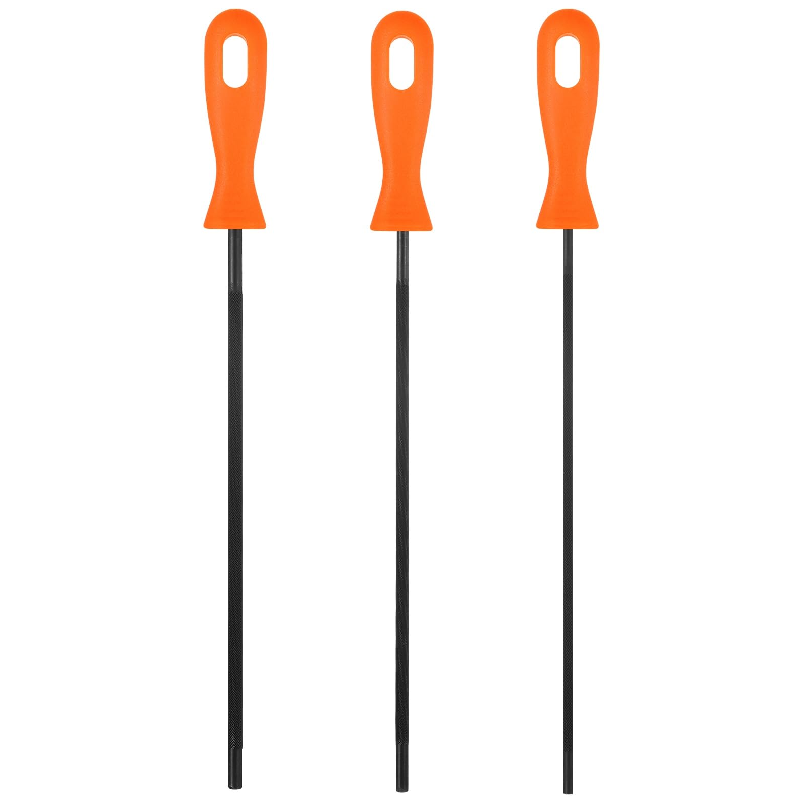 TIXIPEM Chain Saw Sharpening File with Plastic Handle[3pcs] Round Sharpening File Steel Chain Saw for Chainsaw&Woodworking [Black,Orange- 7/32 Inch,3/16 Inch,5/32 Inch]