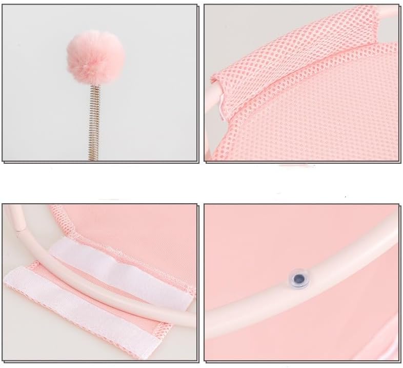 review Cat Bed Summer Hammock Bed Free-Standing Cat Sleeping Cat Supplies Washable & Breathable Easy Assembly Indoors Outdoors, 18 in x 18 in x 7.5 in (Pink)