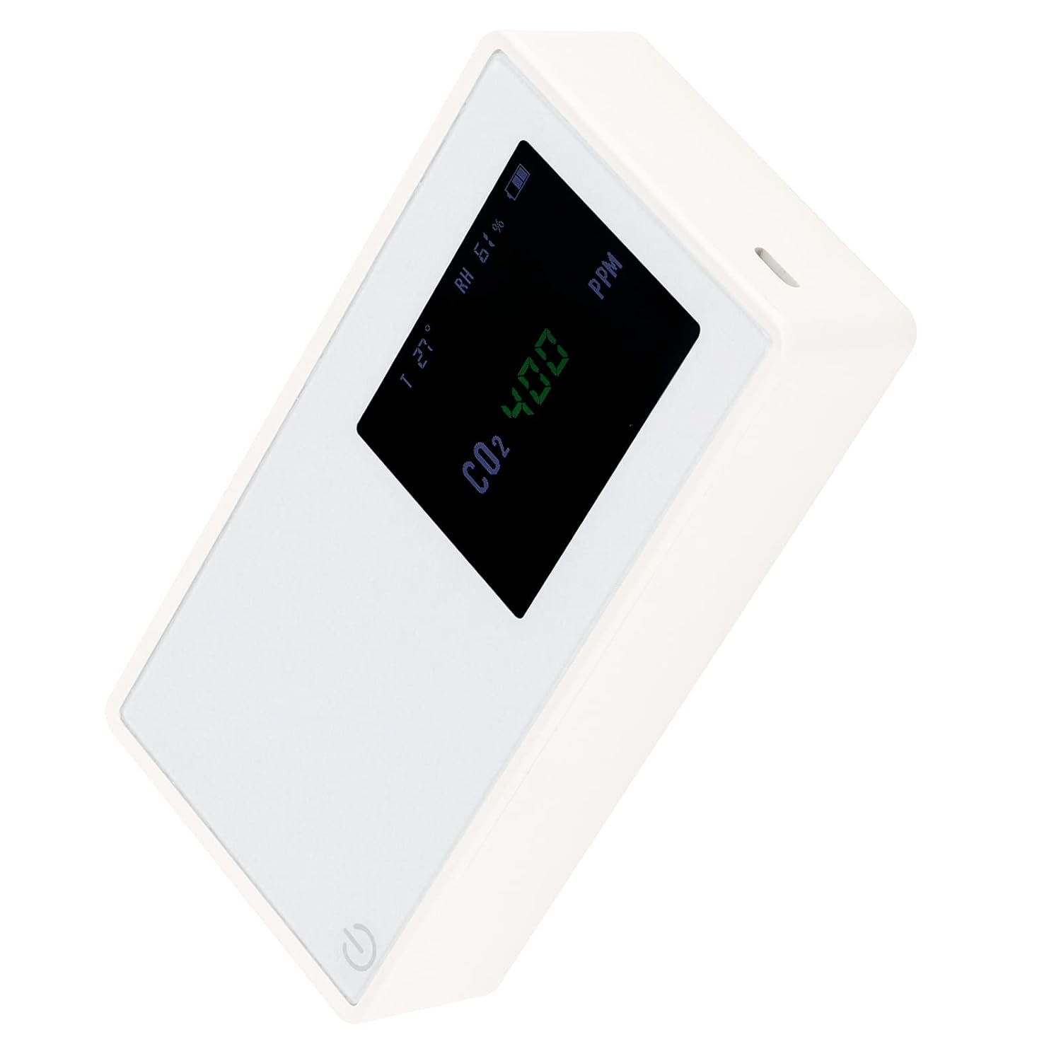 Carbon Dioxide Detector USB, Infrared Sensor, 2500mAh Battery, 4.7x2.4x1.0in - Accurate Air Quality Monitor, Color Display, Portable Home Use