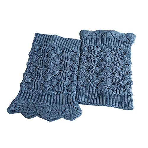 MISSMAO_FASHION2019 Stulpen Damen Kurz Winter Beinstulpen Gestrickt Beinwärmer Leg Warmers Stiefel Boot Abdeckung für Booties,Stiefel Bequem und Weich Blau 1 Paar Cover