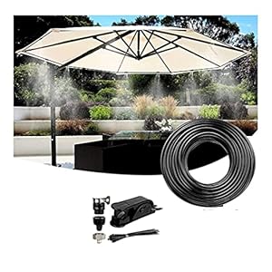 Misting Cooling System, Mist Systeem voor Patio met PE Misting Lijn + Mist Nozzles + Adapters, Outdoor Water Mister Kit…