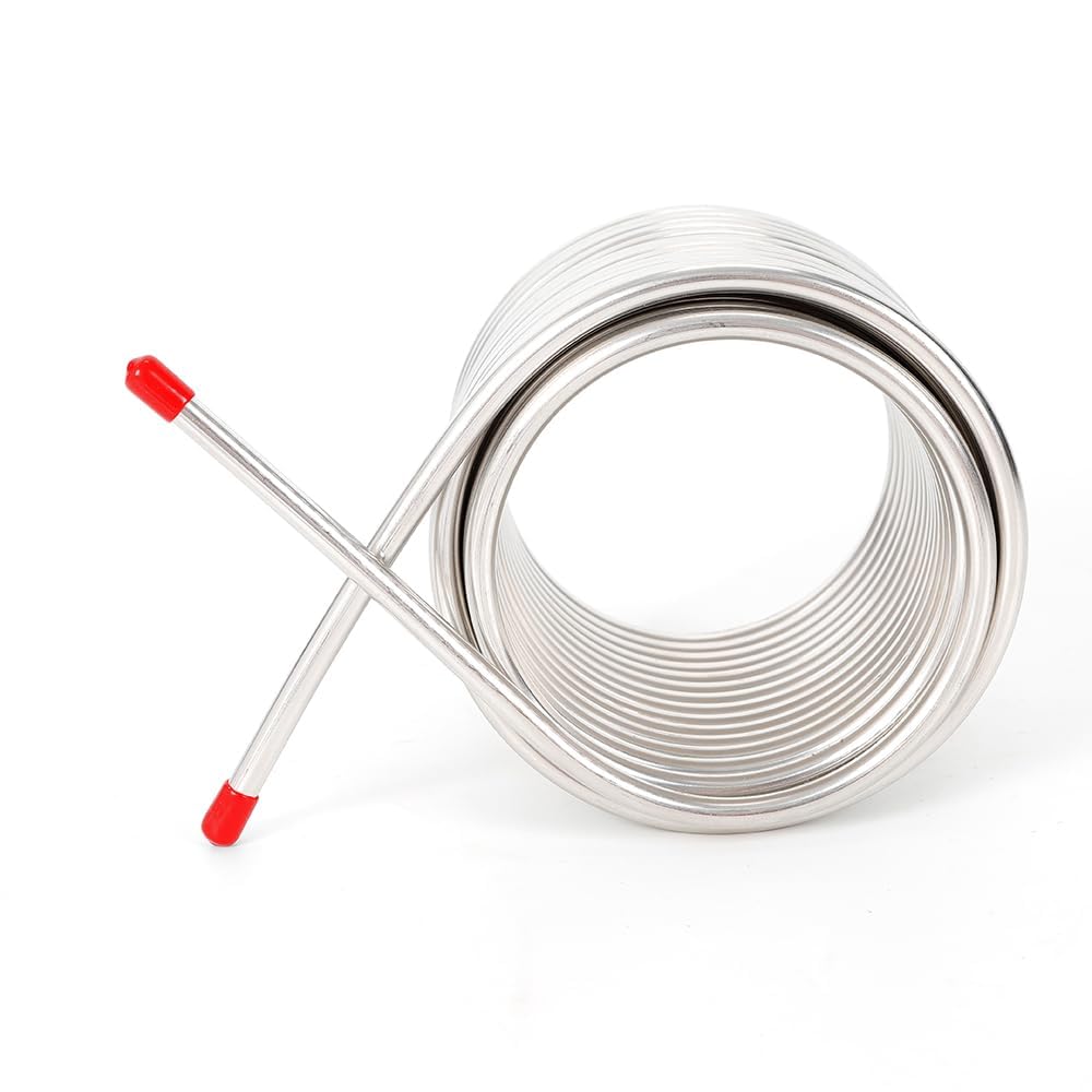 Enfriador De Mosto De Acero Inoxidable 304, Serpentines De Enfriamiento De Cerveza, 0,31 De Diámetro Con Tapas Protectoras, Diseño De Doble Capa, Enfriamiento Rápido Para Tanques De