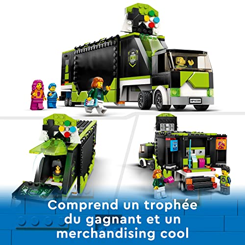 LEGO 60388 City Le Camion de Tournois de Jeux Vidéo, Jouet de Véhicules Esports, avec Minifigurines pour Gameur, Cadeau pour Garçons et Filles Dès 7 Ans