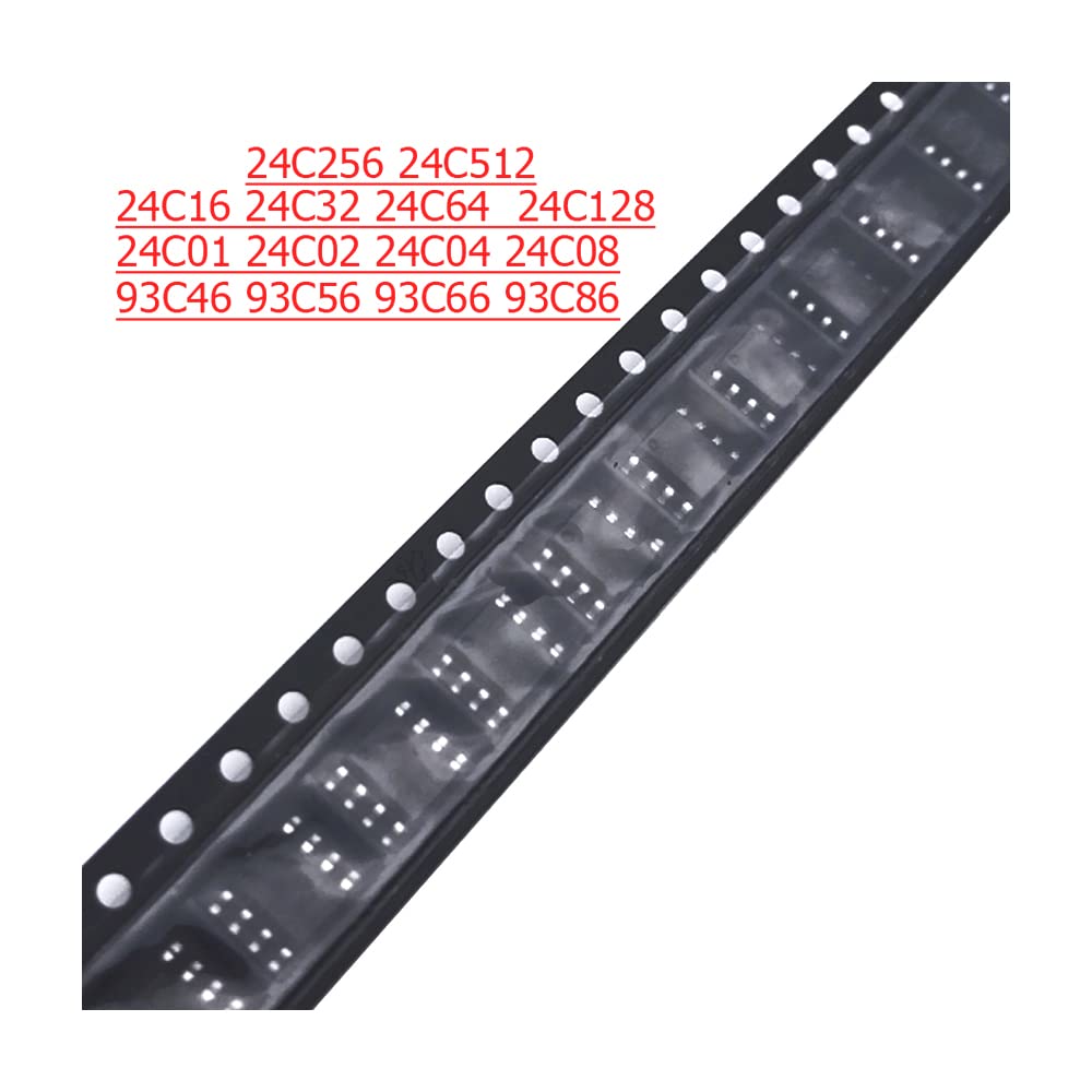 10piece 24C01 24C02 24C04 24C08 24C16 24C32 24C64 24C128 24C256 24C512 93C46 93C56 93C66 93C86 SOP-8 IC Chip,24C64
