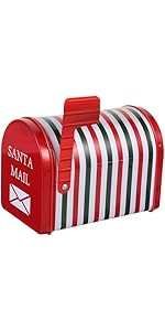 Tinplate Mailbox Christmas Cookie Box Tinplate Christmas Biscuits Tin for Crafts and Decorating A...