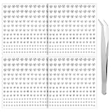 4 Blätter Gesichtsschmuck Lippenstecker, 660 Stück Fake Nasenpiercing Nicht-Piercing Augenbrauen-Nasen-Lippen-Ohrstecker Y2k Fake Augenbrauen Piercing Zubehör Mit Pinzette Für Frauen Und Männer,Silber