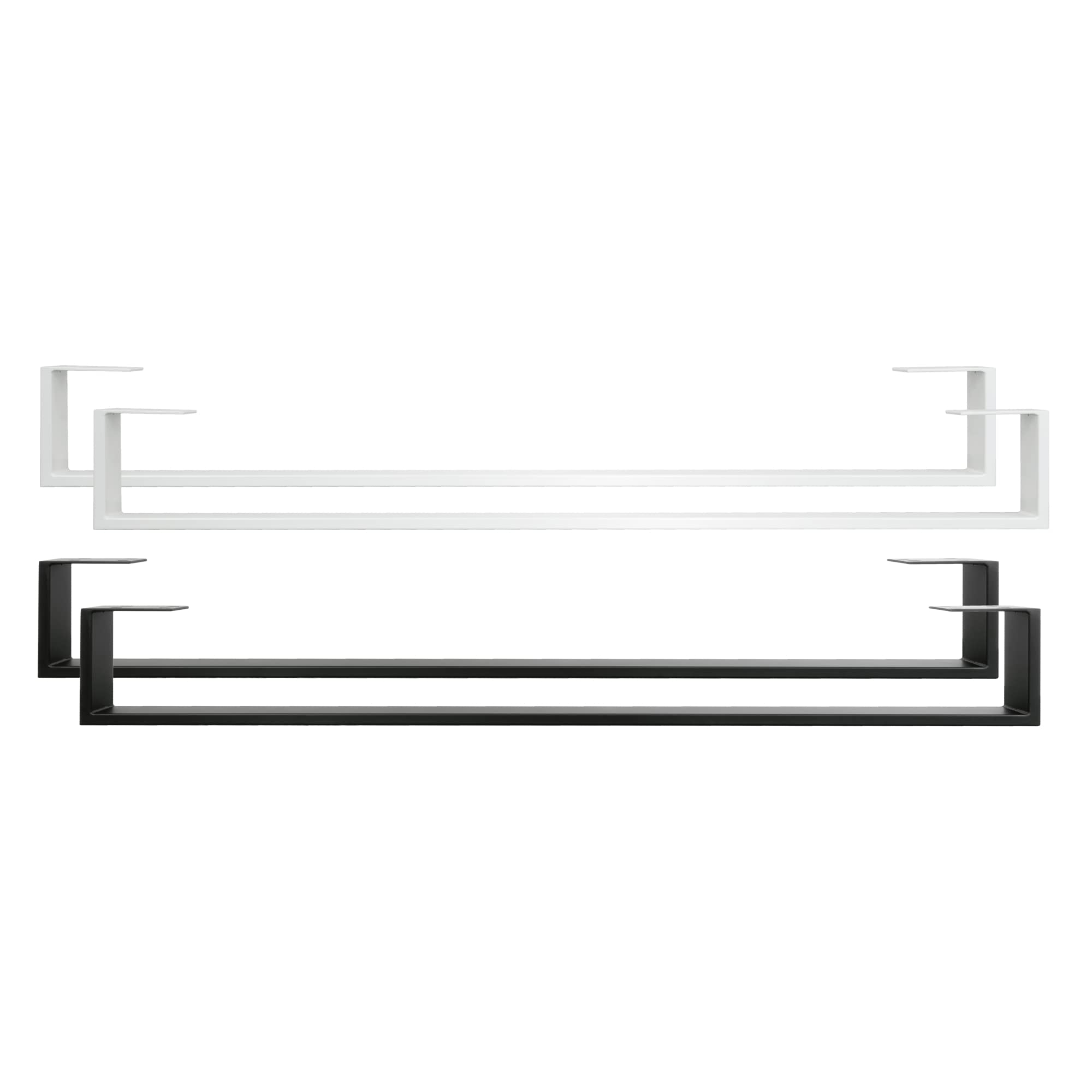 Natural Goods Berlin 2X Bettkufen RECHTECK Design Bettbeine, Stabiler und belastbarer Unterbau, massiver Bettbeschlag, Stahl Konsole, geeignet für Bett, Couch, Sideboard und Sofa (180cm, Schwarz)