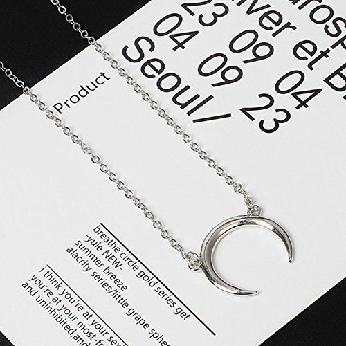YAZILIND Creative Crescent Shape Pendant Necklace Alloy Long Link Clavicle Necklace Jewelry Gift3