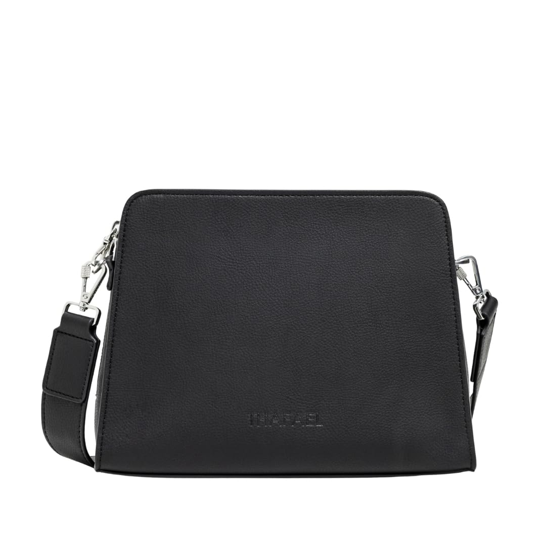 Thafael La Trotteuse Anti-Theft Crossbody Travel Bag – Vegan Leather, Medium Size