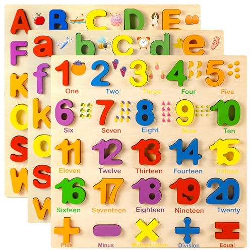 Puzzle alphabet et chiffres en bois pour occuper intelligemment les enfants