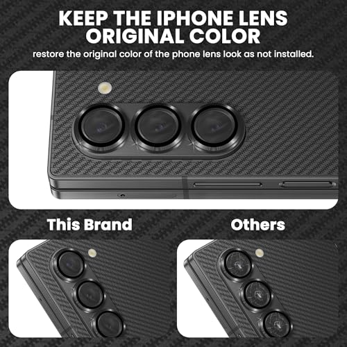 Image of FIRST MART Black Camera Ring Guard Protector for Samsung Galaxy Z Fold 6 | Tempered Glass with Metal Alloy Rings, HD Clear, Scratch Resistant, Case-Friendly | Pack of 1
