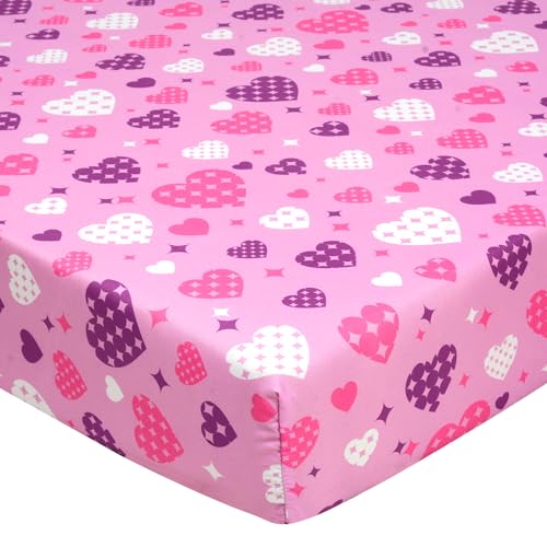 UOMNY Crib Sheet Heart Fitted Crib Sheets Baby Sheet for Standard Crib and Toddler Mattresses Nursery Bedding Sheet Crib Mattress Sheets for Boys and...