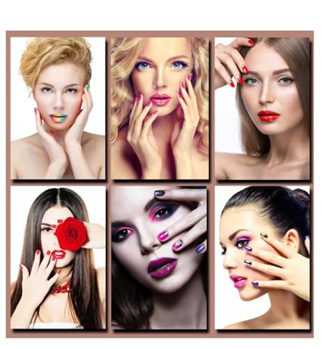 Impressions sur toile de maquillage d'ongles d'art mural élégant