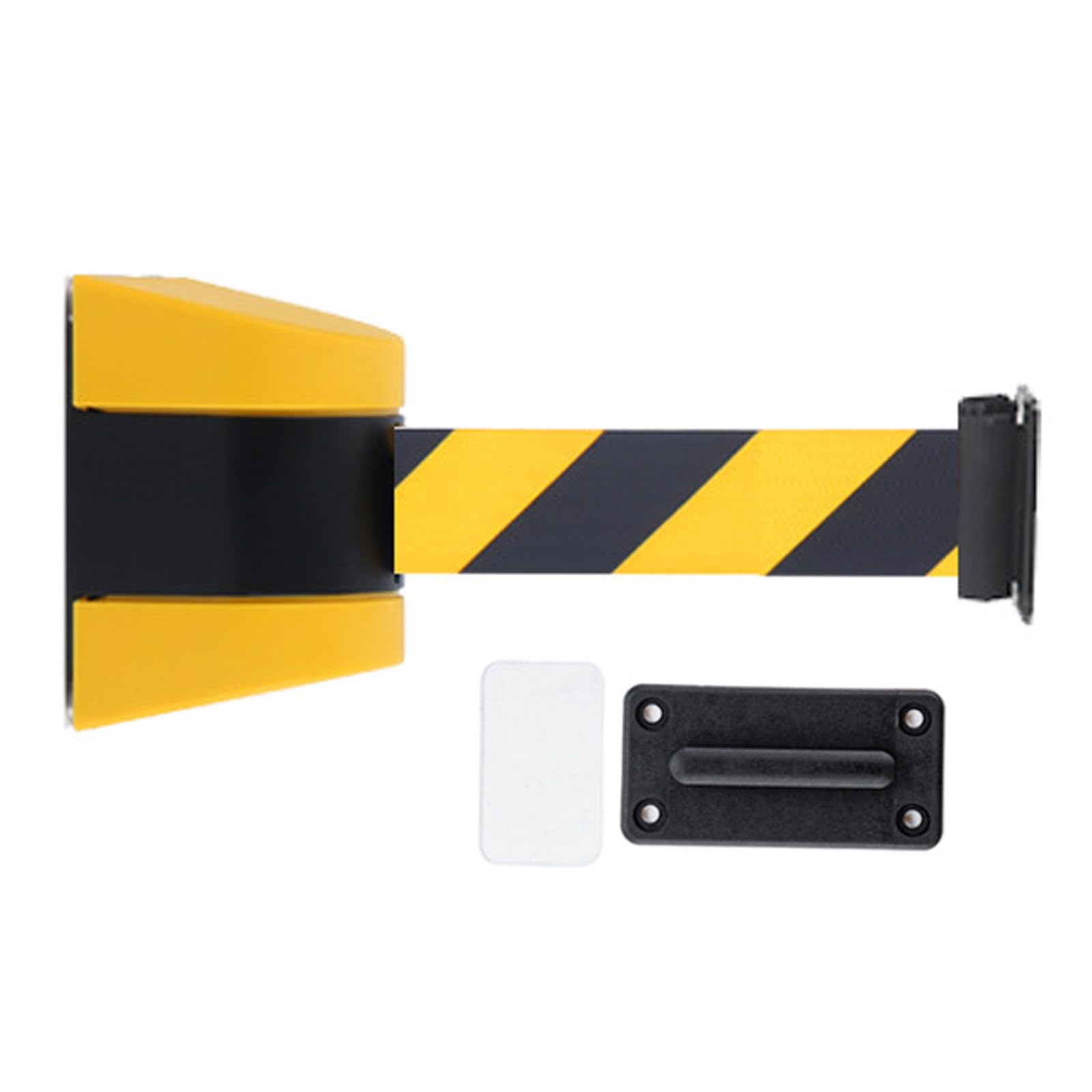 Genérico Barreras de Seguridad retráctiles de Montaje en Pared con cinturón Amarillo y Negro - Separadores de línea de Control de multitudes de 2 m para una gestión eficaz de Colas y soluciones de co