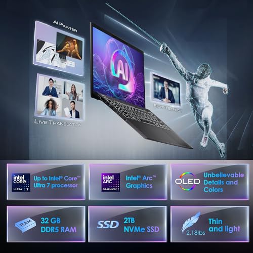 MSI Prestige 13 AI+ Evo (2024) 13.3" Laptop, 32GB LPDDR5x, 2TB NVMe SSD, Stellar Gray | 2.8K OLED Business Laptop, Intel Core Ultra 7-258V, Arc Graphics, Thunderbolt 4, WiFi 7 - Image 3