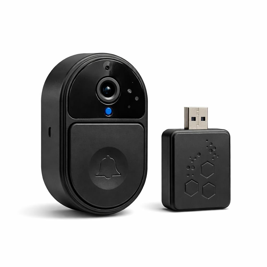 FREDI HD PLUS Smart WiFi Video Doorbell Camera with Indoor USB Chime | 1080P HD Video | Two Way Audio | Motion Alert | Supports up to 32GB SD Card | Rechargeable Battery Door Camera for Home & Office