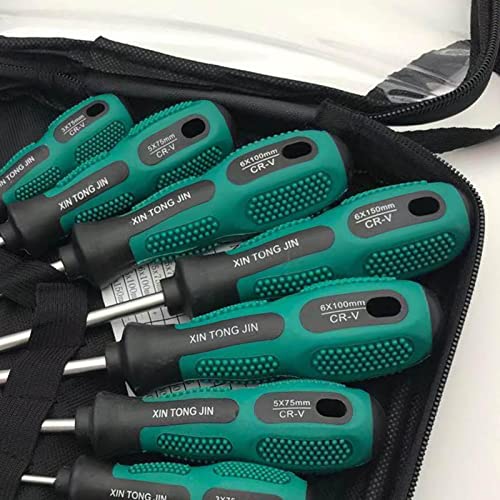 shamjina Chave de fenda magnética manual antiderrapante precisão fácil de pendurar kit de chave de f