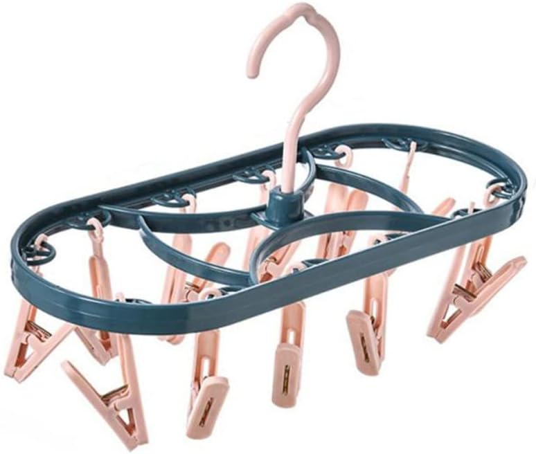 Plastic Clothes Drying Rack 12 Clip Multifunctional Household Underwear(Black-JoJo's Bizarre Adventure1)