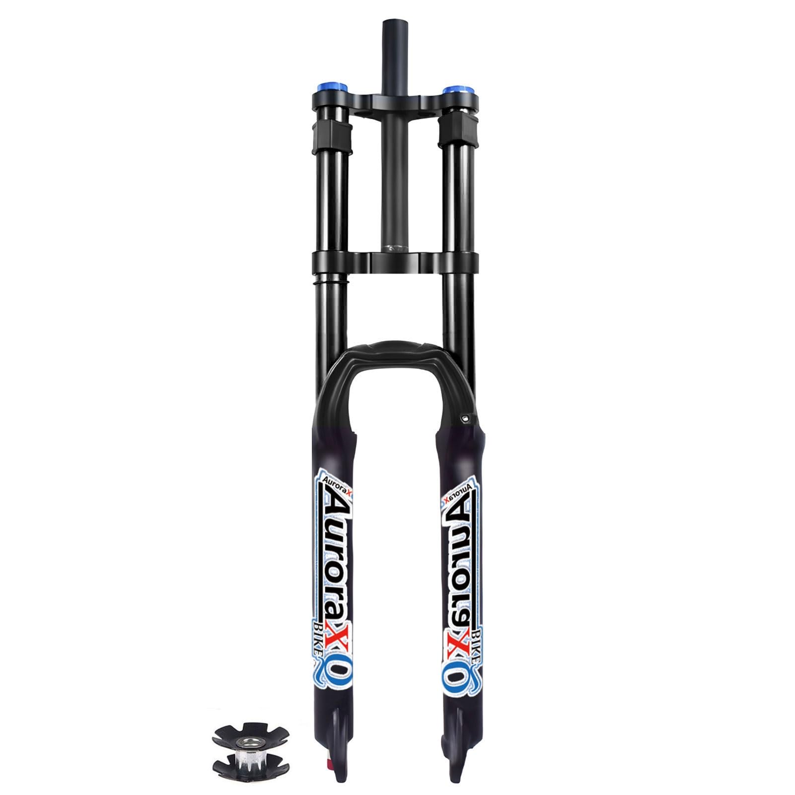 WIQUYBML AuroraXQ 26 27.5 29 Downhill Mountain Bike Air Suspension Forks, 1-1/8 Double Shoulder Manual Lock Magnesium Alloy QR 9mm XC/DH/MTB Front Fork with Rebound Adjust(Black,27.5 inch)