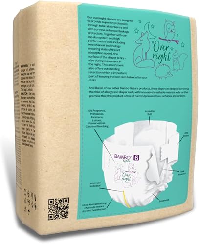 Miniatura 3 de Bambo Nature Pañales hipoalergénicos para bebé, pañales de noche con etiqueta ecológica, totalmente libres de cloro, respetuosos con la piel, súper