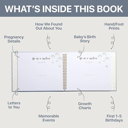 Miniatura 6 de Libro de recuerdos para bebés desde el embarazo hasta los 5 años, 84 páginas guiadas de género neutro para bebé niño o niña, un diario atemporal y