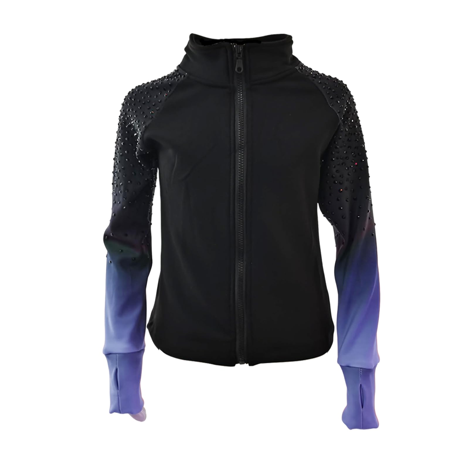 LIUHUO Eiskunstlaufjacke Mädchen Farbverlauf Plus Samt Trainingskleidung