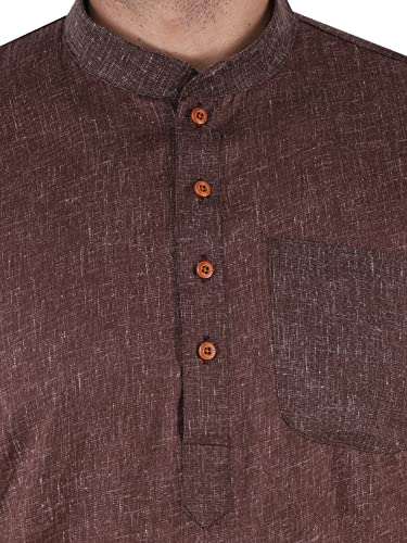 Image of Sadree Men's Cotton Blend Light Weight|Knee Length|Mandrin Collor|Relax comfert|Classic Style Kurta Pyjama Set