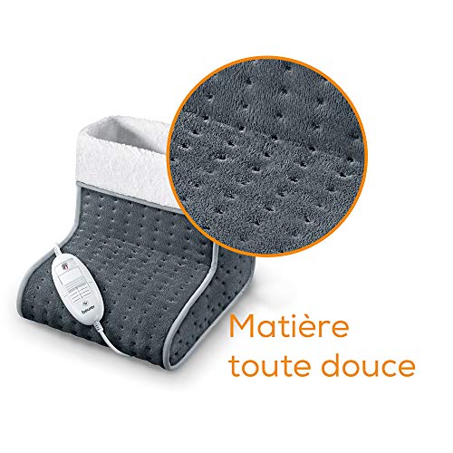 Beurer FW 20 Chauffe-pieds, avec doublure en peluche, chauffage électrique des pieds avec 3 niveaux de température, arrêt automatique, lavable en machine, gris Beurer FW 20 Chauffe-pieds, avec doublure en peluche, chauffage électrique des pieds avec 3 niveaux de température, arrêt automatique, lavable en machine, gris