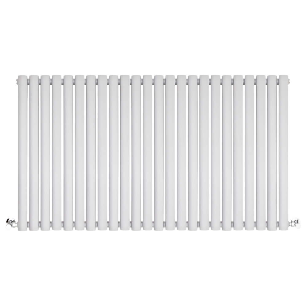 BestBathrooms - White Single Oval Panel Horizontal Radiator - 600mm x 1416mm