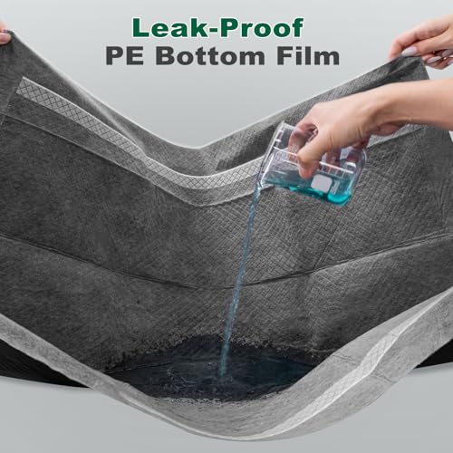 Image of MIZOK Pee Pads for Dogs Charcoal Disposable No Leak Large 28x30in 30Ct | Heavy Duty Carbon Layers, Powerful Odor Eliminator, Extra Thick Dog Pads, Protects Floors from Daily Messes