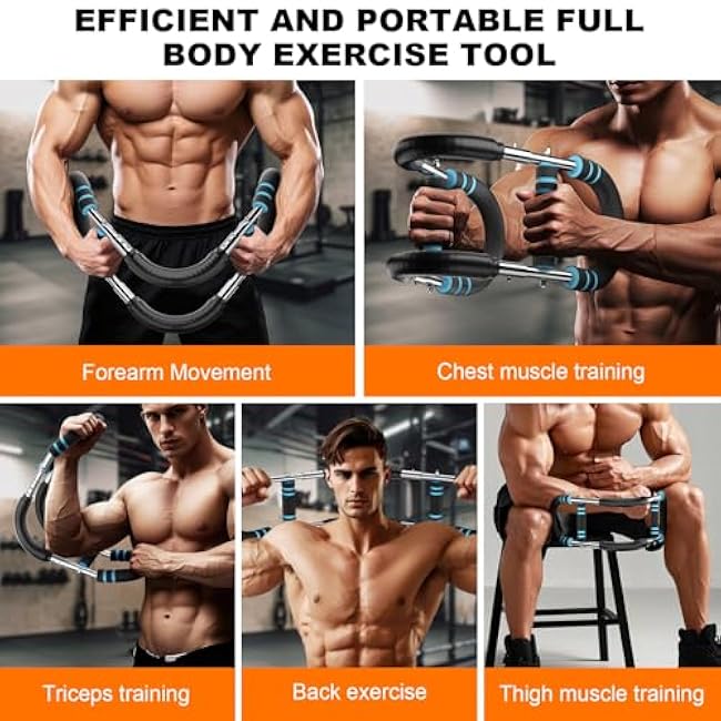 Twister Arm Exerciser, 66-110lbs 3-Level Adjustable Chest Workout Equipment, Arm Trainer for Men, Portable Chest Exerciser, Chest Clip Muscle Fitness Device, Gift for Fitness Lover & Beginners over 15