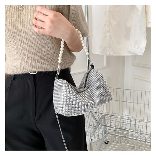 Shoulder Bag Metal Zipper Portable Bright Diamond Pearl Handle Messenger Bags4