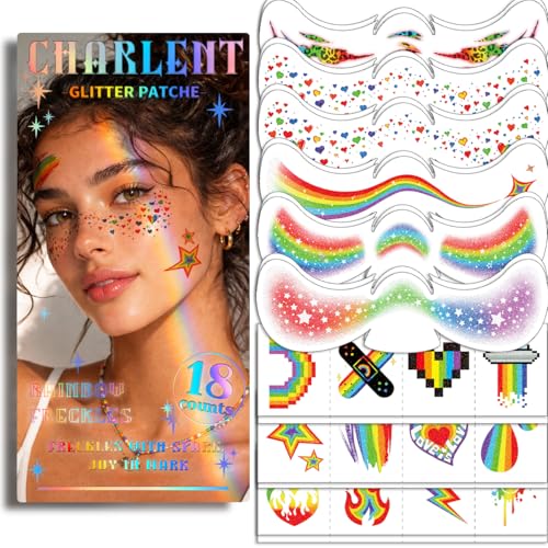 CHARLENT Glitter Pride Freckles Face Tattoos