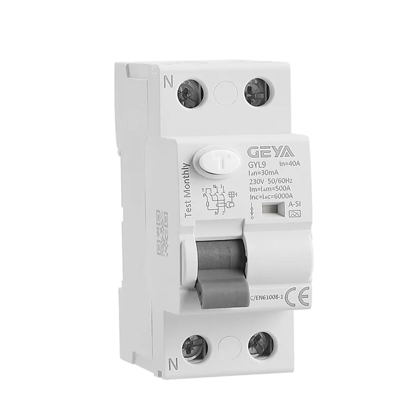 10KA Type B 63A RCD Circuit Breaker For Leackage Protection
