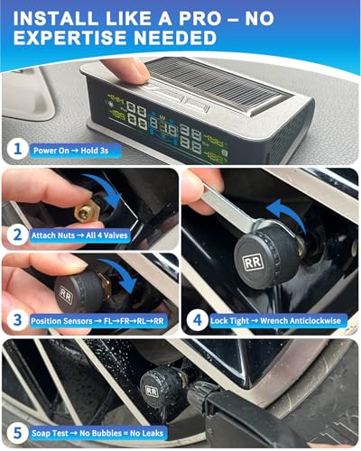 Flydew TPMS Solar/USB-C 4 Sensors