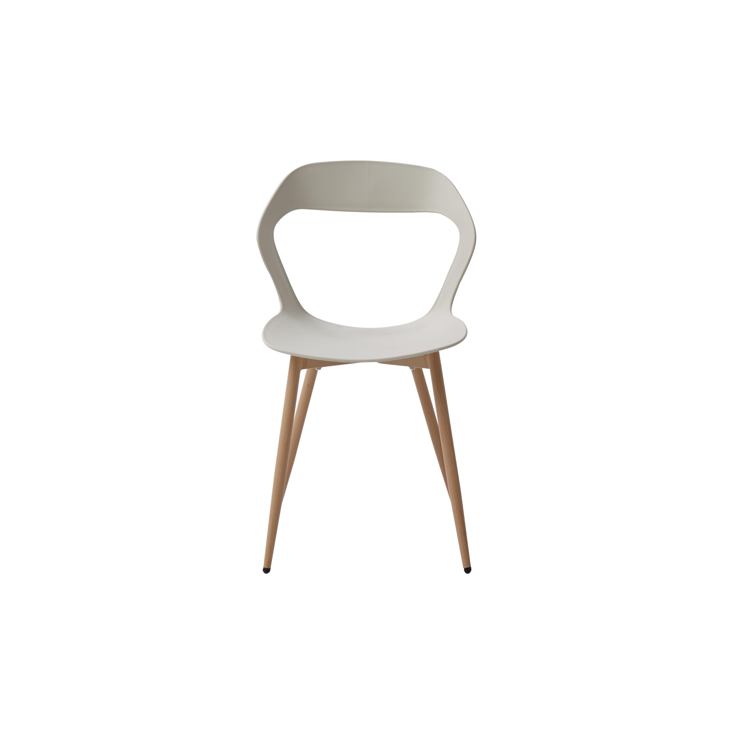 GrandCA HOME 4er-Set Esszimmerstühle oder Bürostuhl mit Metallbeinen, Küchenstühle für Wohnzimmer, Esszimmer, Besprechungszimmer,Beige+Eiche