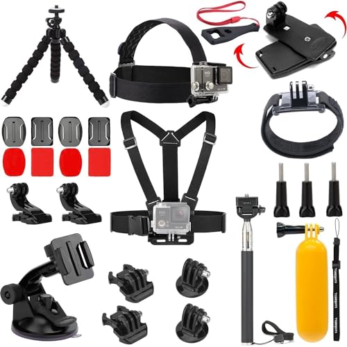 Image of Action Pro Accessories Kit Compatible with GoPro-13 /12 /11 /10 /9 /8 /7 /6 /5 /4 /3+ Session /SJCAM /Xiaomi /YI