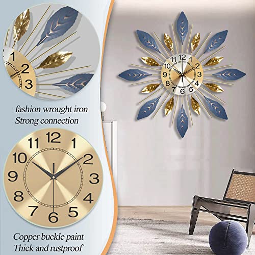 Xyfzrl Large Starburst Wall Clock 26 Inch Mid Century Metal Clocks Unique Modern Design Sunburst Clock For Living Room Bedroom Decor #TOP1