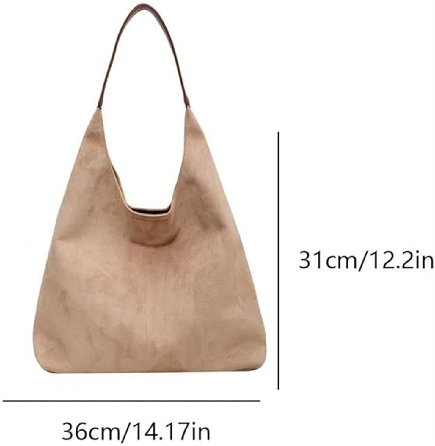 JANLOVE Suede Hobo Shoulder Handbag For Women 2024 - Brown Winter Bow Purse, Spacious Tote (11.4"x9.5"x5.5")