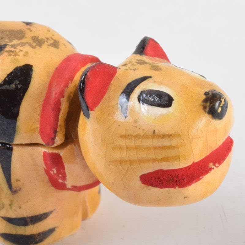 茶道具　京焼　清水六兵衛造　色絵　虎香合　干支　共箱　V　8807 茶道具 京焼 清水六兵衛造 色絵 虎香合 干支 共箱 V 8807