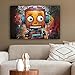 Imagen de MuchoWow© Cuadros Decoracion Salon Modernos 90x60 cm Pinturas Lienzo Decorativo para Pared Decoración Hogar Lienzos Robot
