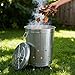 Plexon Incinerator Burn Barrel for Outside for Burning Trash Leaf - Metal Burn Can Cage Bin Container - Fire Can Paper Burner Outdoor, Lid and Ventilation Holes, Galvanized Steel, 20 Gallon