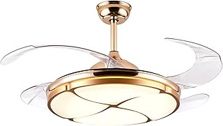 Ylight Ventilateur Plafond Invisible LED, Ventilateur Plafond Silencieux Moderne 42" avec Lumières, 4 Pales Rétractables, avec Télécommande Et 3 Changements Couleur
