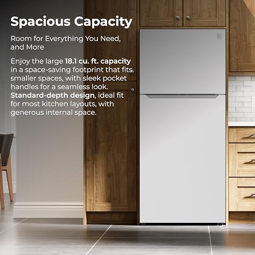 Image of Kenmore 30 inch Top Mount Refrigerator with Freezer - Adjustable Shelving, Humidity-Controlled Crispers, LED Lighting, ENERGY STAR Certified, Garage Ready, 18.1 cu. ft. Capacity - White