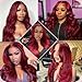Alimoonbeam 28 Inch 99J Burgundy T Part Lace Front Wigs Human Hair Red Burgundy Wig Human Hair HD Body Wave Lace Front Wigs 181 Density Pre Plucked Lace Frontal Wigs for Women
