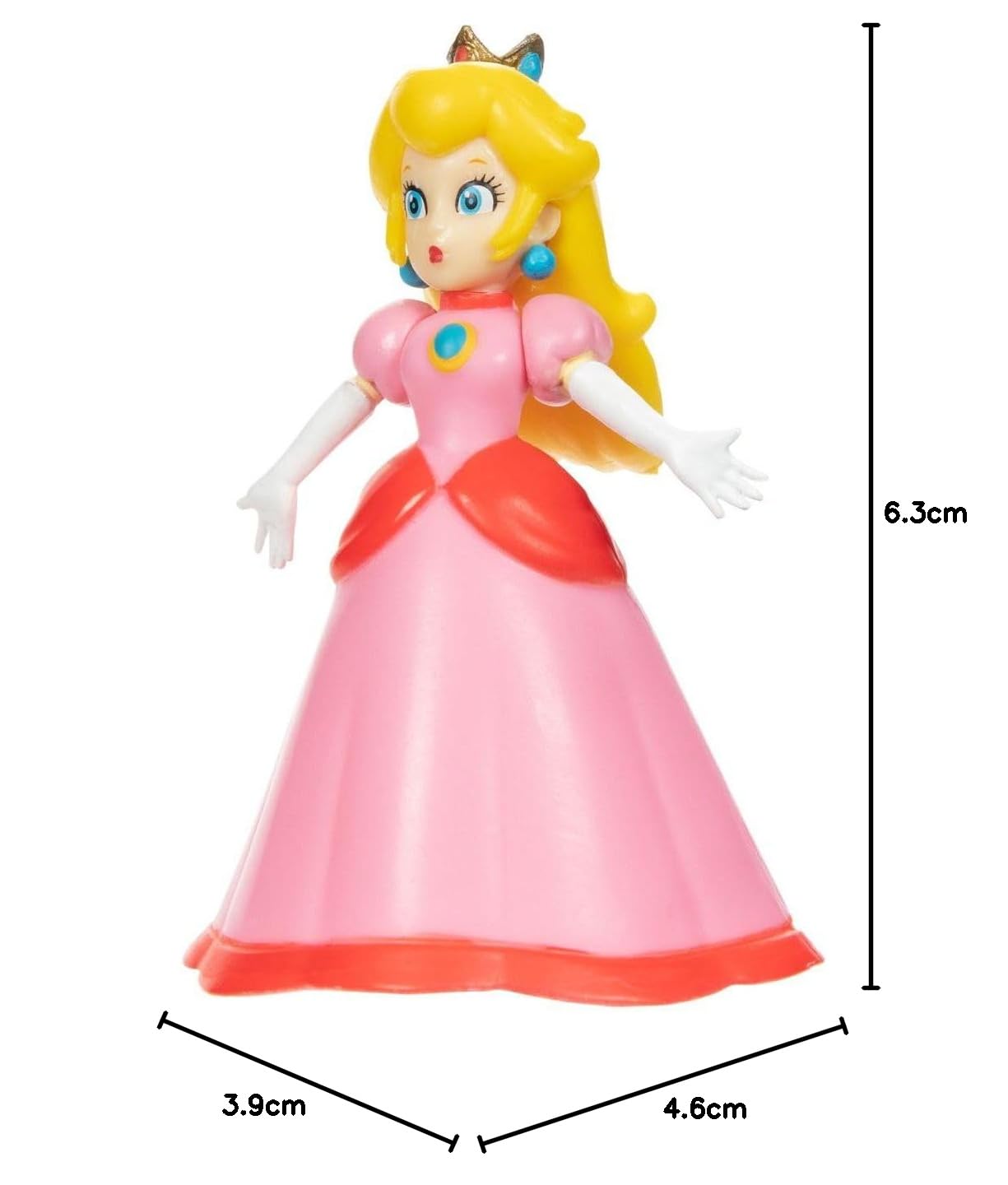 Mondo di Nintendo - Super Mario Bros - Figura articolabile 6,3 cm - Principessa Peach
