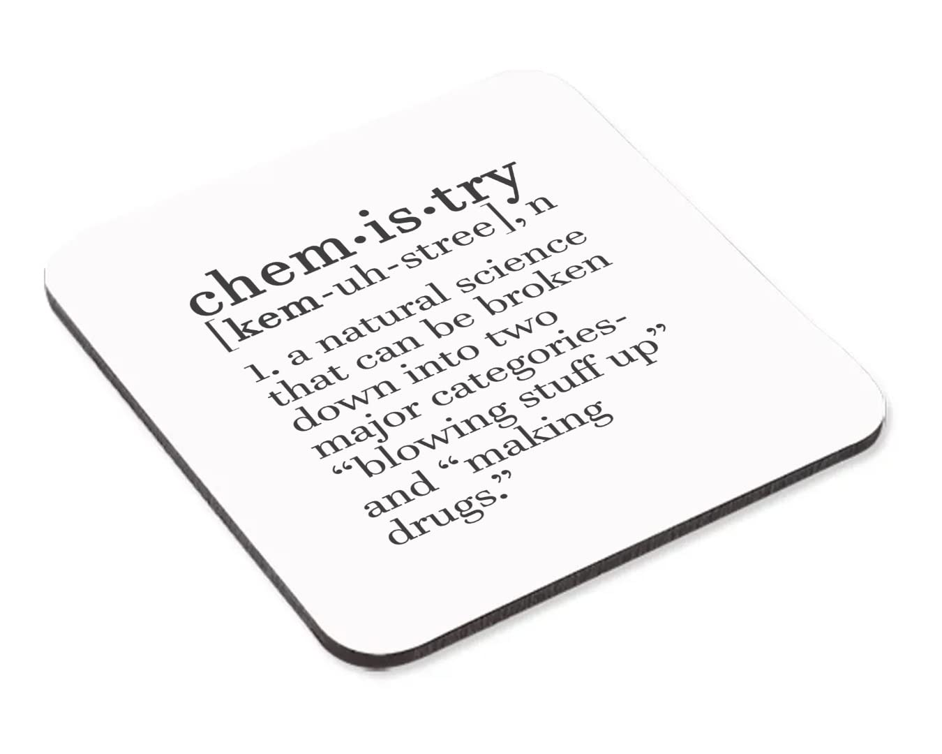 Handmade By Stukk Multicolor Chemistry Definition Mug & Coaster Set Funny Birthday Christmas Coffee Tea Gift